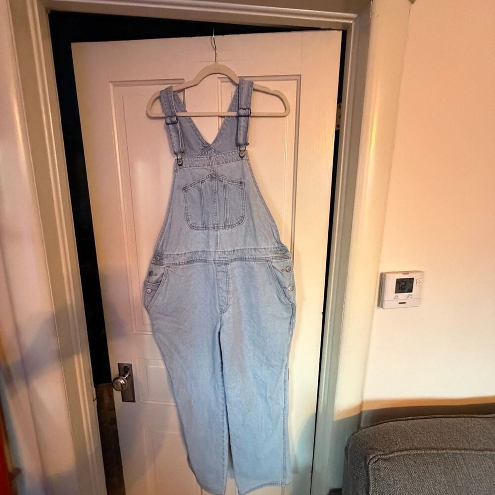 Baggy Wide-Leg Jean Overalls